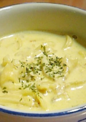 残り物カレーでミルクカレーパスタスープ-レシピのメイン写真