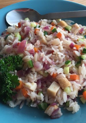 残り野菜で作るビーガンチリ炒飯-レシピのメイン写真