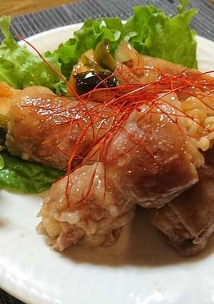 厚揚げとキノコの肉巻き×SHiBORO-レシピのメイン写真