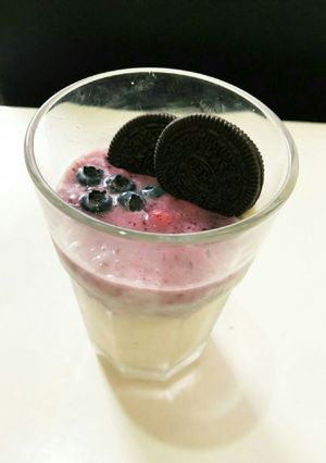 バナナとベリーの2層ジュース-レシピのメイン写真