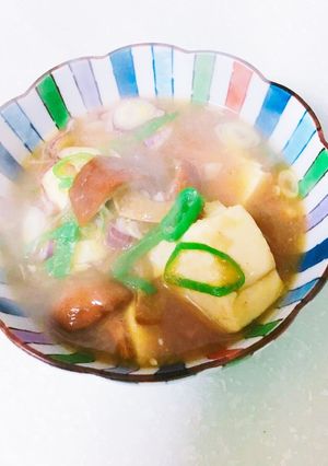温まる。豆腐とナメコの蓮根摩り下ろし汁-レシピのメイン写真