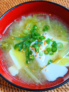 キャベツと豆富の中華味噌スープ-レシピのメイン写真