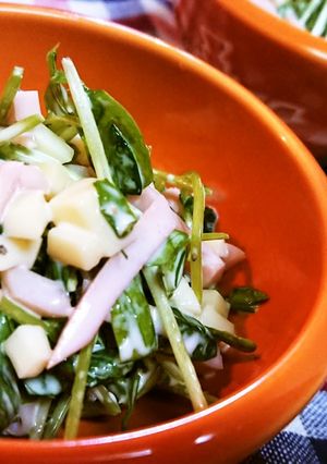 豆苗のコロコロチーズマヨペパーサラダ-レシピのメイン写真