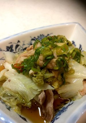 ☆白菜と豚肉のネギだれ☆フライパン蒸し-レシピのメイン写真
