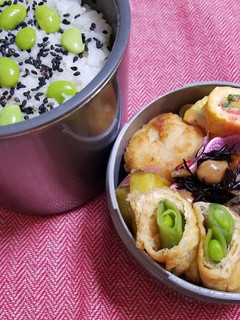 スナップエンドウの油揚げ巻き弁当-レシピのメイン写真