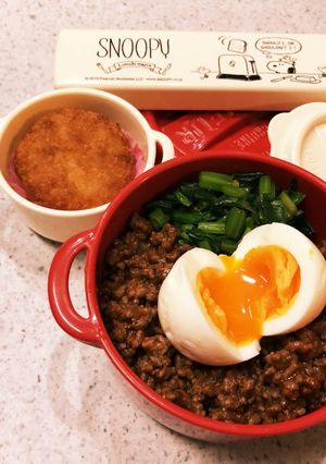 ハンバーグそぼろ丼弁当-レシピのメイン写真