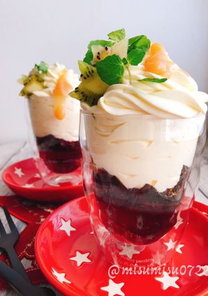 無糖チーズクリームのゼリーパフェ(動画有-レシピのメイン写真