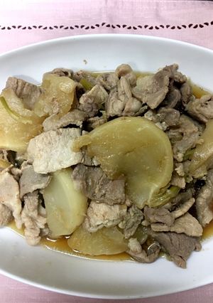 コクうま！カブと豚肉の煮物。-レシピのメイン写真