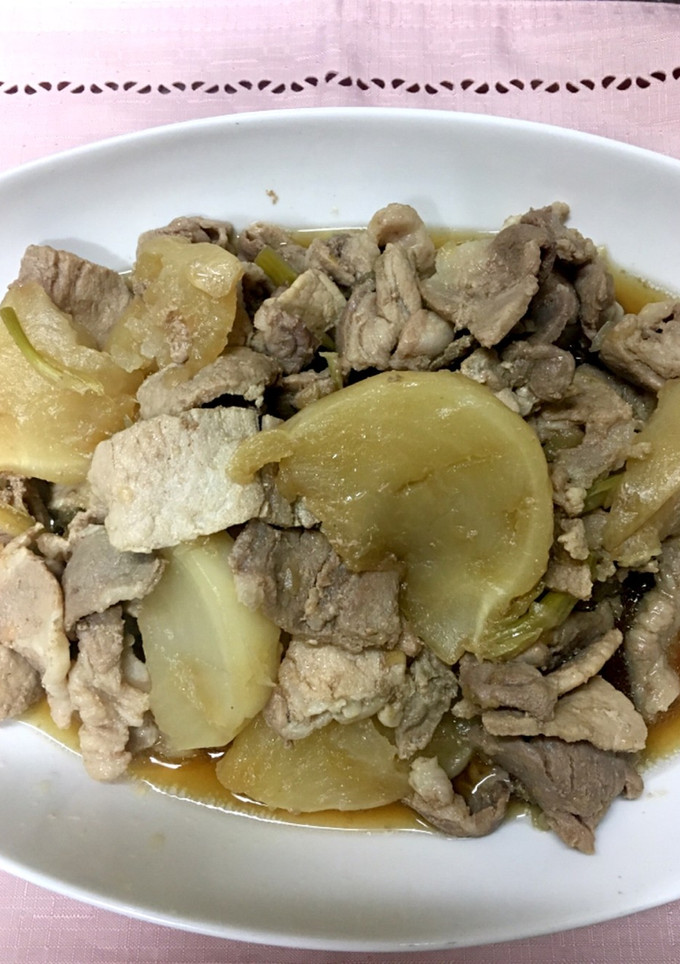 コクうま！カブと豚肉の煮物。-レシピのメイン写真