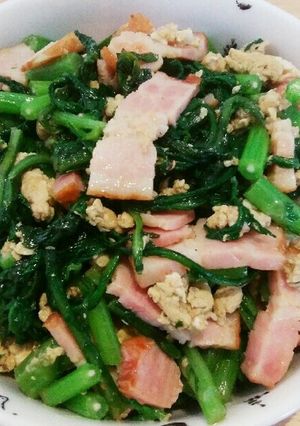 春菊を子供に食べてもらう簡単炒め-レシピのメイン写真