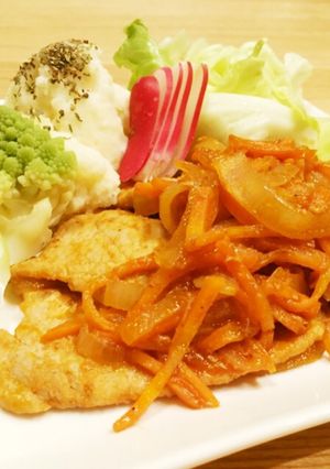 簡単＊子ども喜ぶ豚肉ソテー&ポテト-レシピのメイン写真