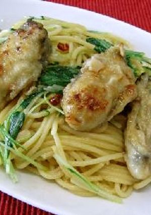 牡蠣と水菜のペペロンチーノ-レシピのメイン写真