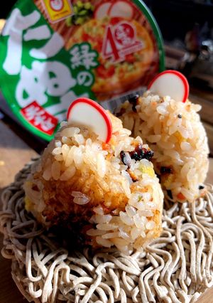 緑のたぬきで作る悪魔のおにぎり-レシピのメイン写真