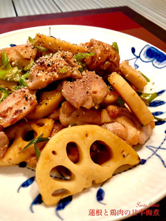 蓮根と鶏肉の甘辛梅煮-レシピのメイン写真