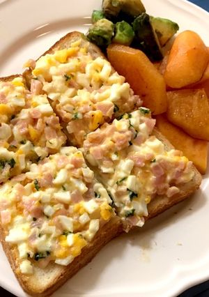 タマゴハムサラダのオープンサンド-レシピのメイン写真