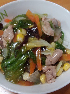 山東菜の中華丼-レシピのメイン写真