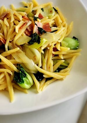 ネギと塌菜(ターサイ)のペペロンチーノ-レシピのメイン写真