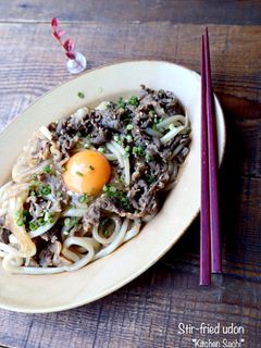 すき焼き風甘辛焼きうどん-レシピのメイン写真