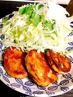 蓮根の鶏つくねはさみ焼き-レシピのメイン写真