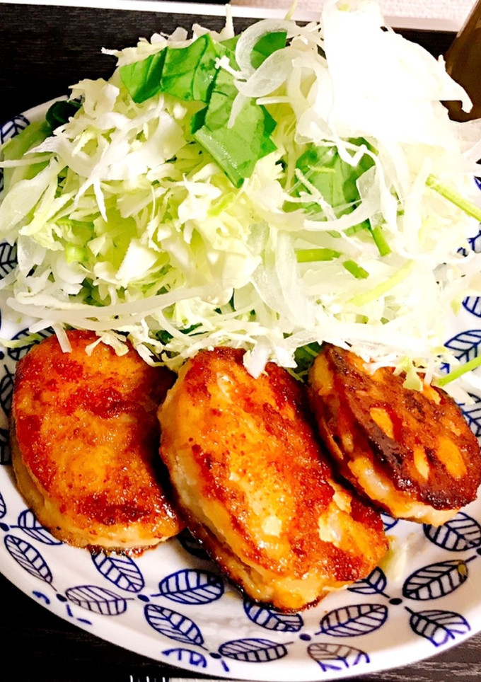 蓮根の鶏つくねはさみ焼き-レシピのメイン写真