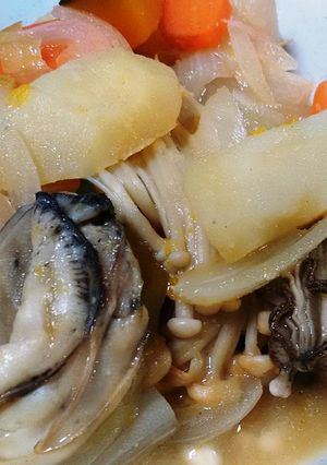 レンジで簡単　牡蠣と野菜の味噌風味蒸し-レシピのメイン写真