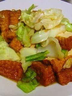 懐かしい味!厚揚げ豆腐とキャベツの醤油煮-レシピのメイン写真