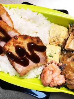 旦那弁当215♡トンカツ弁当!-レシピのメイン写真