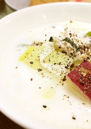 さつまいもと長葱のあったかミルクスープ-レシピのメイン写真
