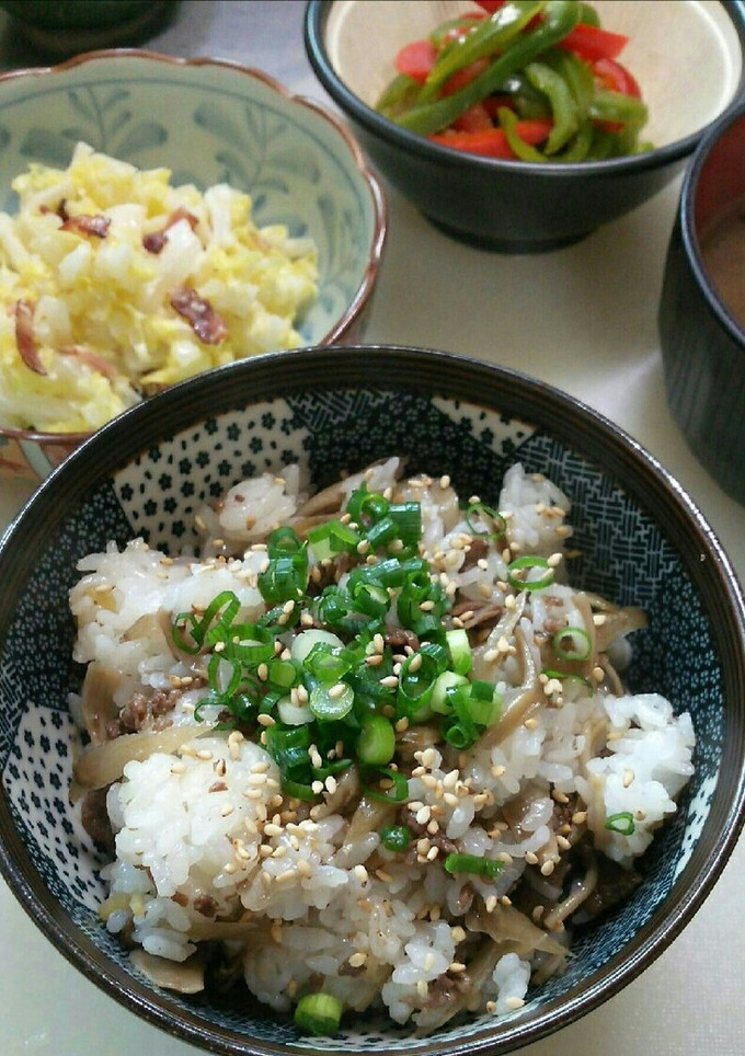 秋の味覚！茸と牛牛蒡の混ぜご飯-レシピのメイン写真