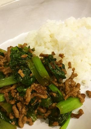 小松菜☆豚ひき肉丼-レシピのメイン写真
