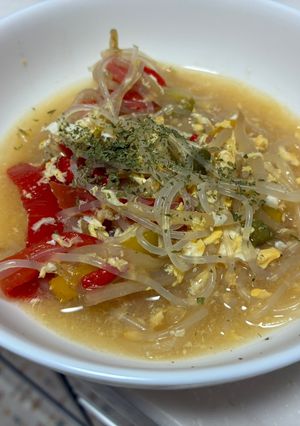 生姜風味のとろとろ中華春雨たまごスープ😋-レシピのメイン写真