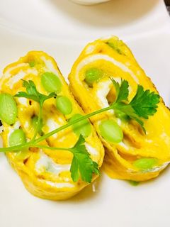 枝豆だし巻き卵・お弁当卵焼き-レシピのメイン写真