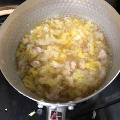 รูปของ 白菜と鶏モモのみぞれ煮 離乳食 完了期