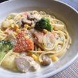 シチューリメイク☆クリームスープパスタ