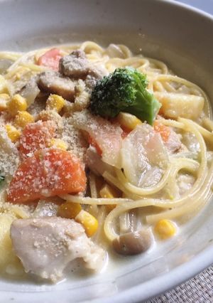 シチューリメイク☆クリームスープパスタ-レシピのメイン写真