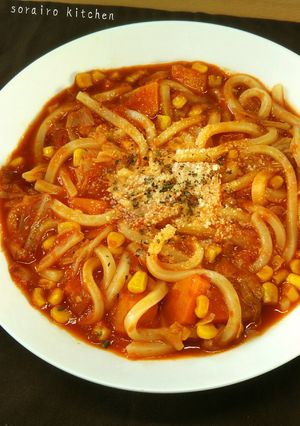 スープのリメイクに＊簡単洋風トマトうどん-レシピのメイン写真