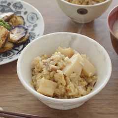 รูปของ 蓮根と豚の炊き込みごはん