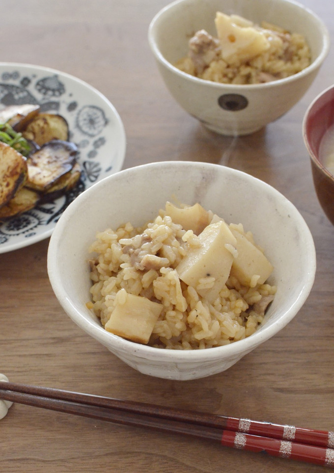蓮根と豚の炊き込みごはん-レシピのメイン写真