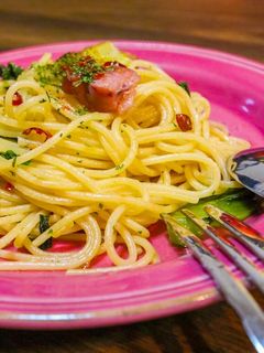 ペペロンチーノ 絶品ペペロンチーノ！豆苗ちくわ添え by だんどり亭 【クックパッド