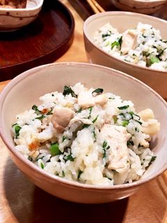 春菊と鶏むね肉の炊き込みご飯-レシピのメイン写真