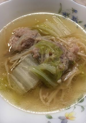 白菜と春雨と鴨肉団子のスープ-レシピのメイン写真