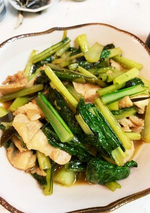 簡単！小松菜と鶏皮ポン酢-レシピのメイン写真