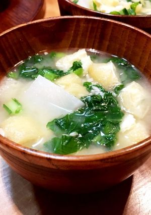 蕪とお揚げさんのお味噌汁-レシピのメイン写真