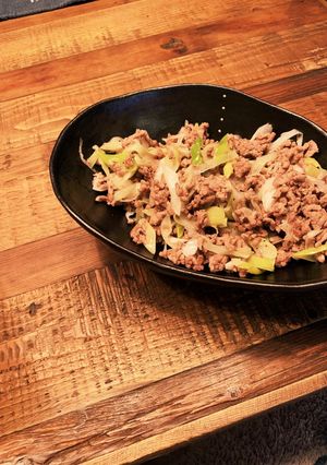 豚ひき肉とねぎのバター炒め-レシピのメイン写真