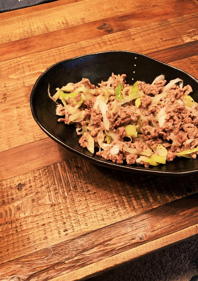豚ひき肉とねぎのバター炒め-レシピのメイン写真