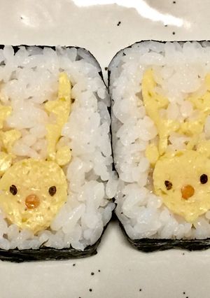 寿司型・模様巻き(トナカイちゃん)-レシピのメイン写真