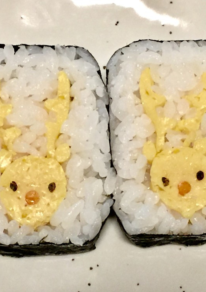 寿司型・模様巻き(トナカイちゃん)-レシピのメイン写真