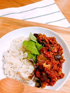 簡単!♡ナスとトマトのキーマカレー♡-レシピのメイン写真