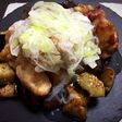 簡単で上品♡茄子と鶏モモ肉のネギ塩餡掛け