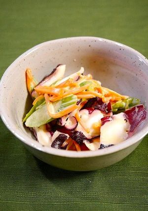レンジで簡単！タコとアスパラのピリ辛和え-レシピのメイン写真